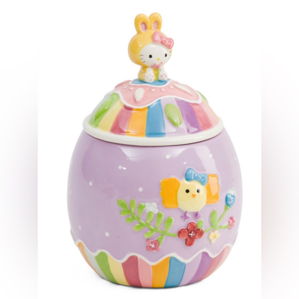 Colorful Ceramic Jar with Cute Figurine
